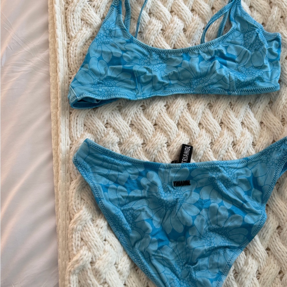 Triangl Swimwear Blue Floral Bikini